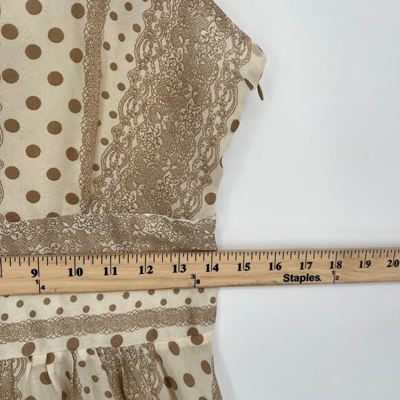 Vtg Handmade Womens Dress Asymmetrical Hem Polka Dot Cottage Milkmaid Size XS - Picture 8 of 10